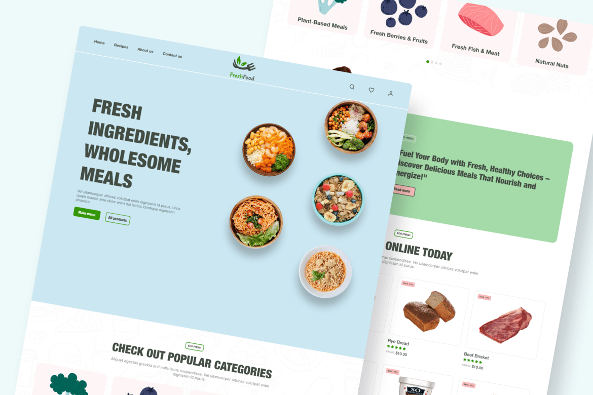 Download YourFood - Fresh Food Figma Template Figma Design