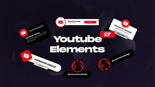 Download Youtube Social Media Elements After Effect Template