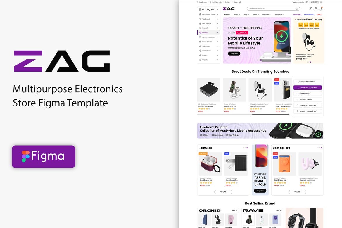 Download Zag - Electronics Store Figma Template Figma Design