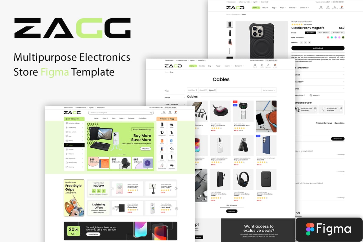 Download Zagg - Electronics Store Figma Template Figma Design