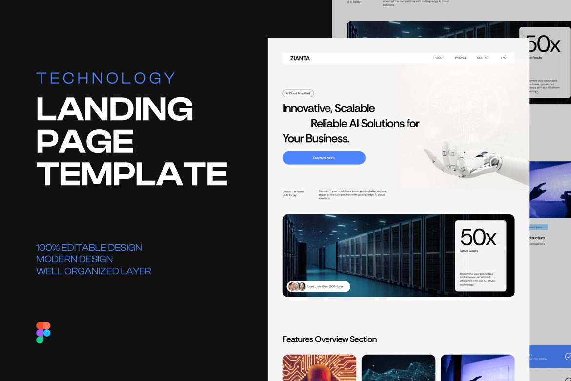 Download Zianta - Landing Page Template Figma Design