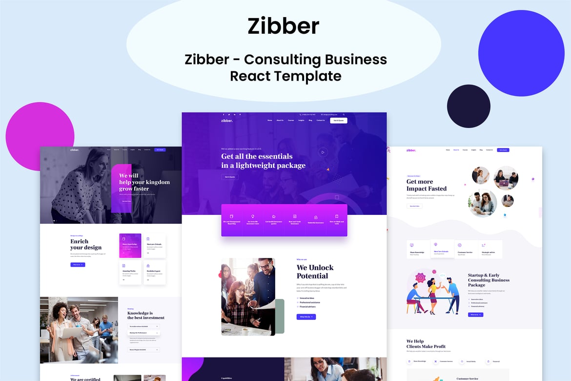 Download Zibber - Consulting Business React Template