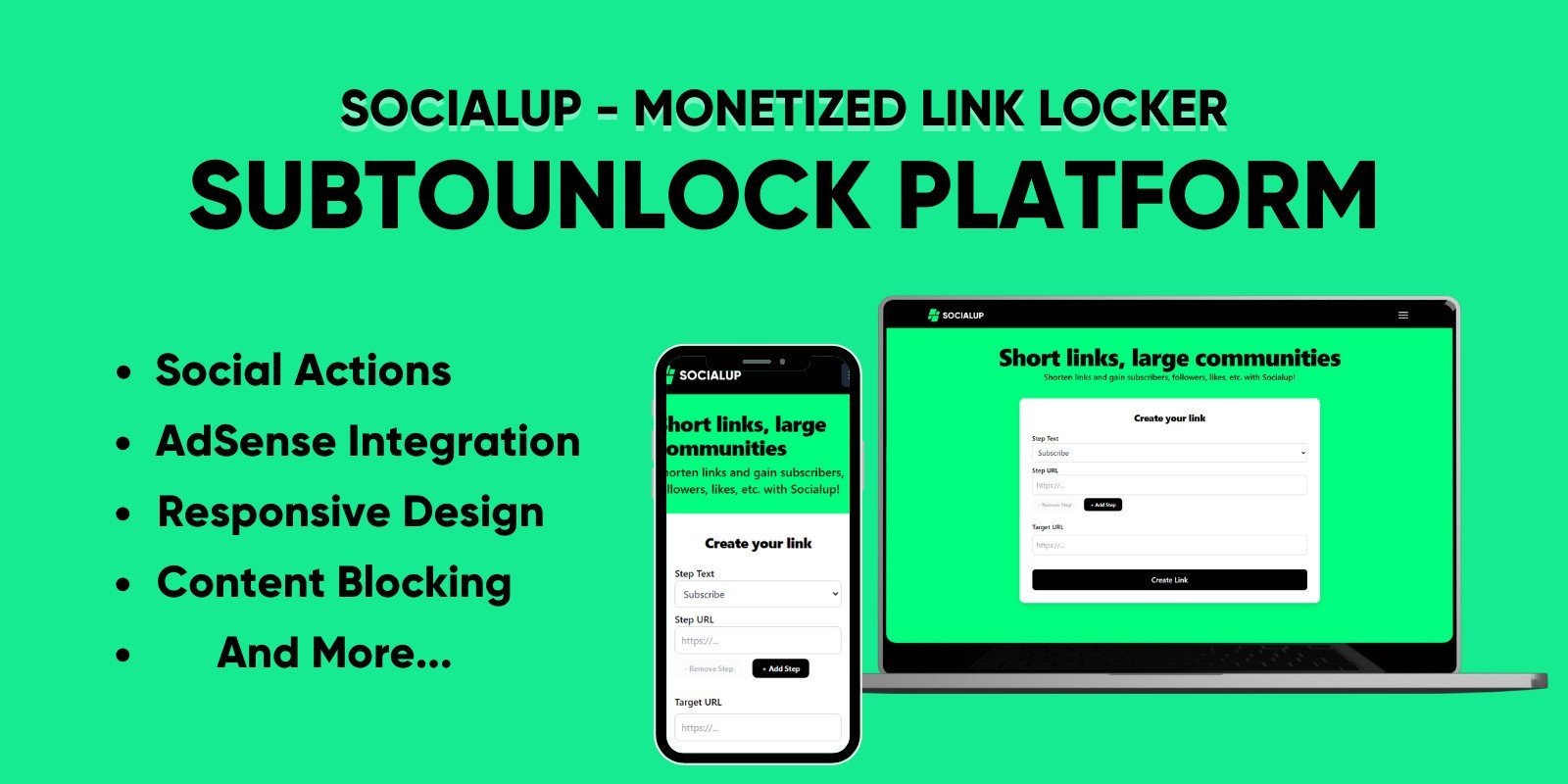 SocialUp Social Lock Links generator