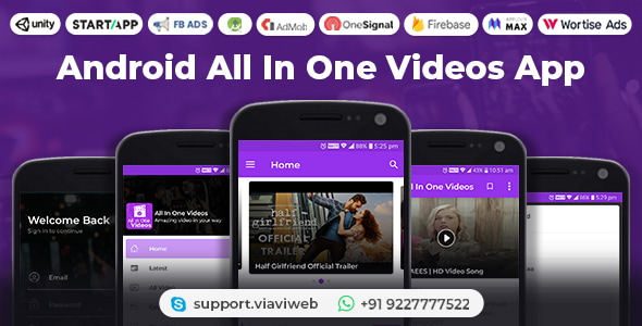 Download Android All In One Videos App (DailyMotion,Vimeo,Youtube,Server Videos, Admob with GDPR)