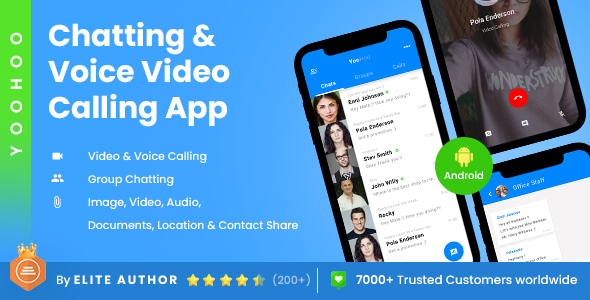 Download Android Firebase Chatting App with Voice Call, Video Call, Voice messages, Groups Chat| YooHoo