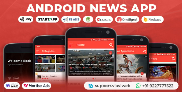 Download Android News Application (Simple News, Photo, Video News, Admob with GDPR)