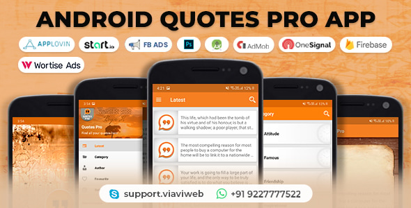 Download Android Quotes Pro App (Authors, Categories)