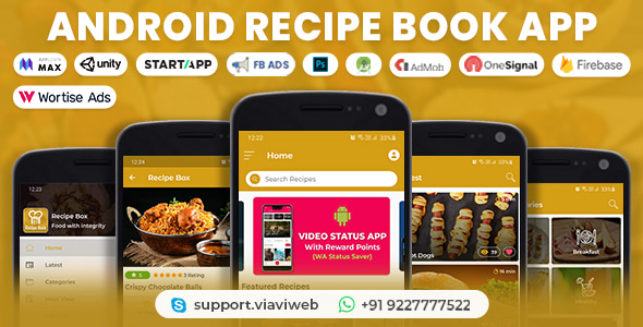 Download Android Recipe Book App (Cooking,Chef,Healthy Food, Admob with GDPR)