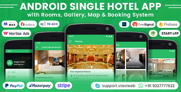 Download Android Single Hotel Application with Rooms, Gallery, Map & Booking System