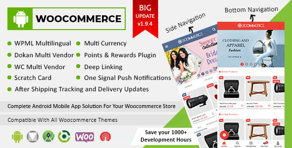 Download Android Woocommerce - Universal Native Android Ecommerce / Store Full Mobile Application