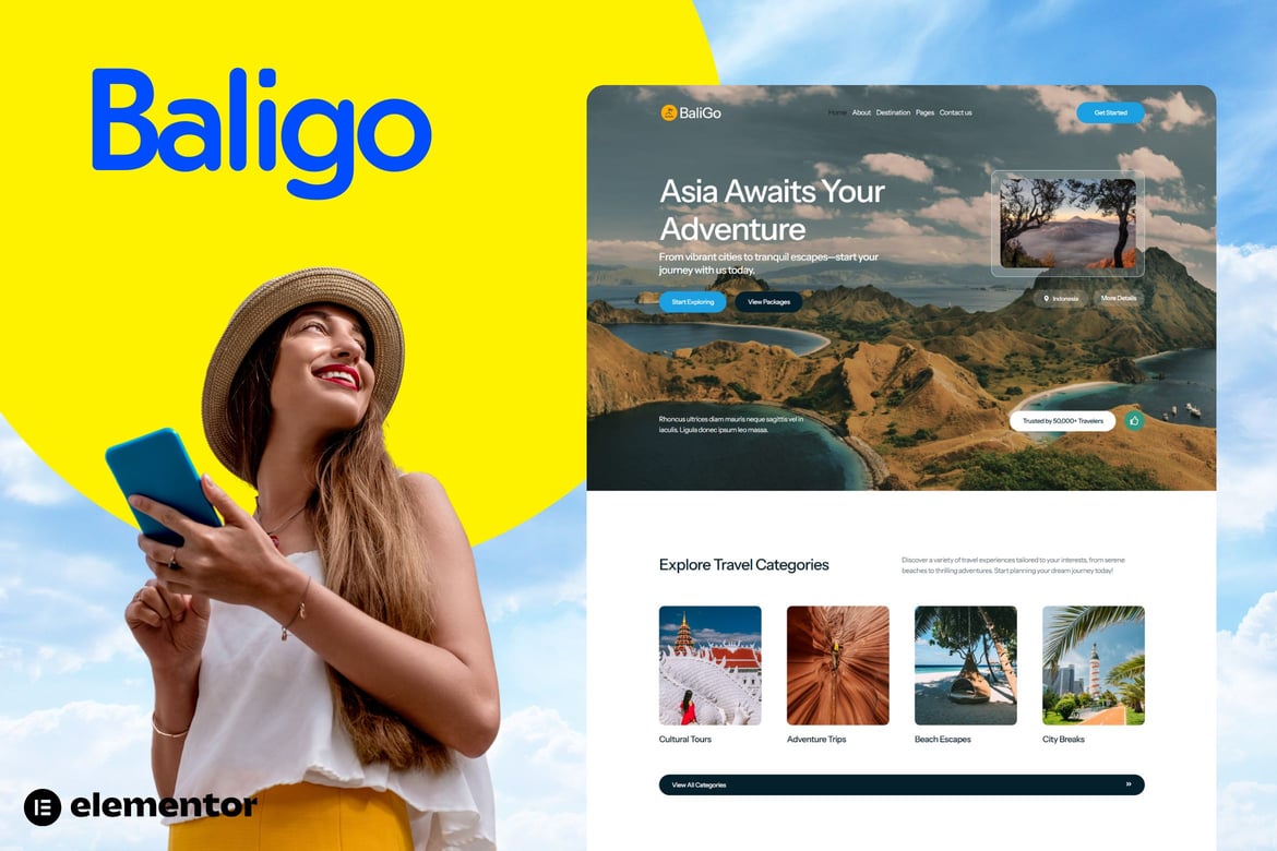 Download Baligo - Asian Travel Agency Elementor Kit Template