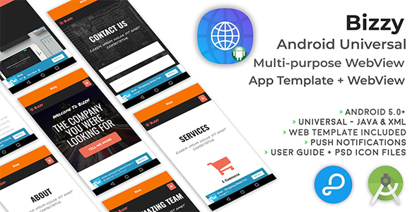Download Bizzy | Android Multi-purpose WebView App + Website