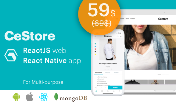 Download CeStore - ReactJS web app & React Native mobile app for e-commerce