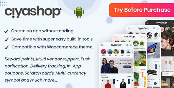 Download CiyaShop Native Android Application based on WooCommerce