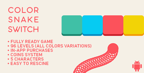 Download Color Snake Switch - Fun Arcade Game Android Template + easy to reskine + AdMob