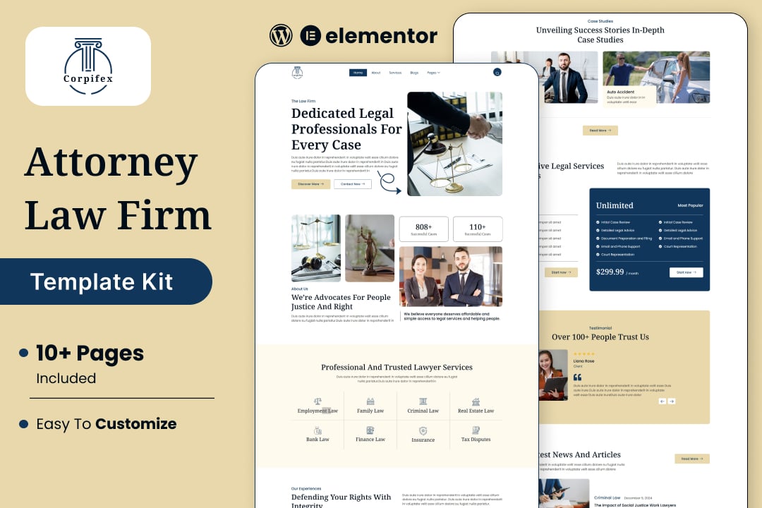 Download Corpifex – Lawyer Attorney & Law Firm Elementor Template Kit