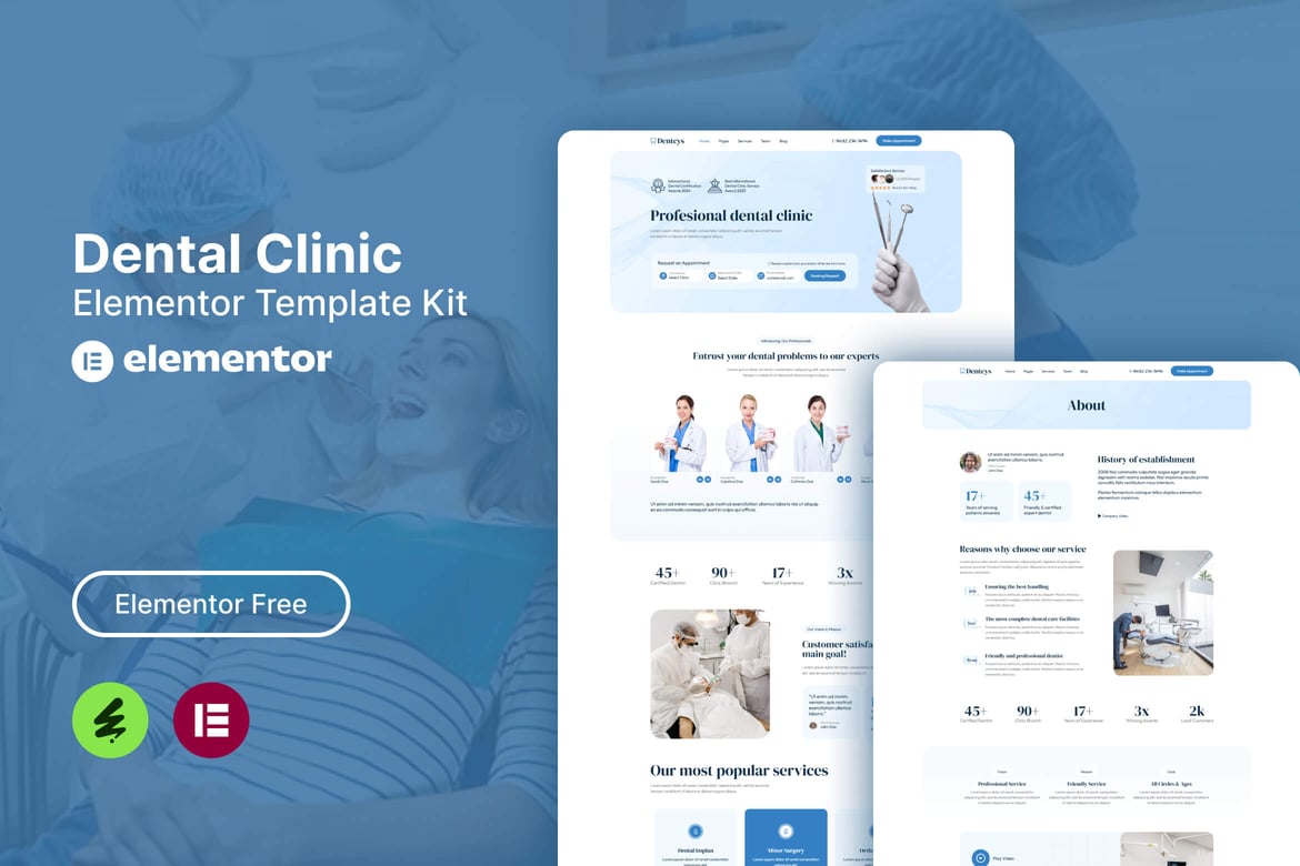 Download Dentcys - Dental Clinic Elementor Template Kit