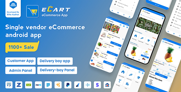 Download eCart - Grocery, Food Delivery, Fruits & Vegetable store, Full Android Ecommerce App