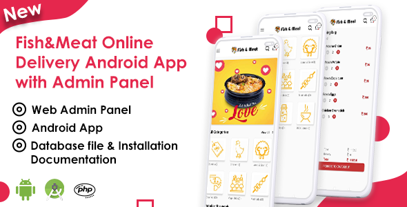 Download Fish And Meat Online Delivery Android App with Interactive Admin Panel