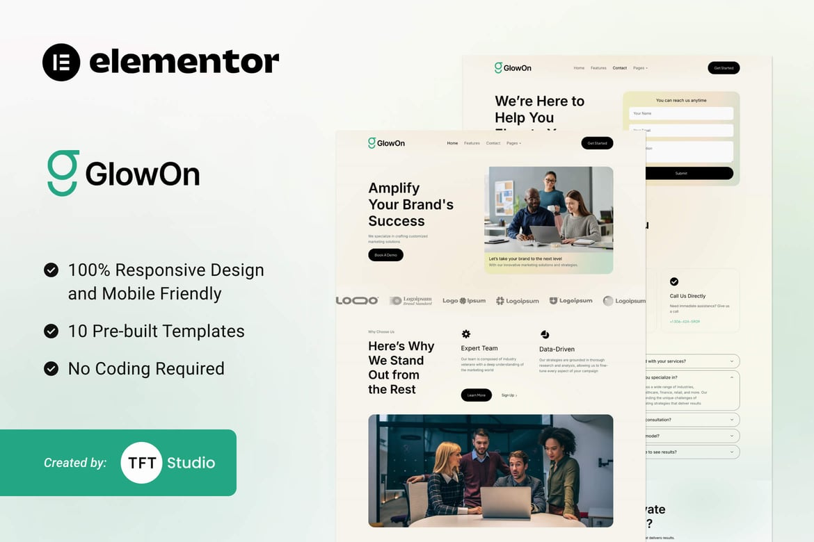 Download GlowOn - Digital Marketing Agencies, Modern Elementor Template Kit