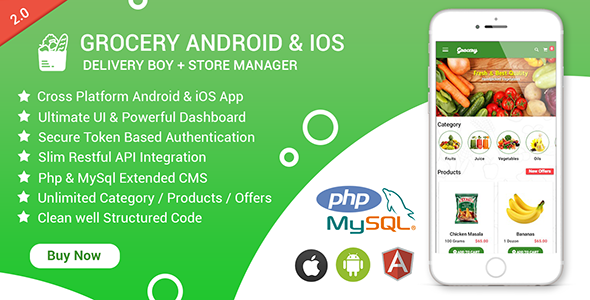 Download Grocery Android & iOS App with Delivery Boy and Store Manager App With CMS