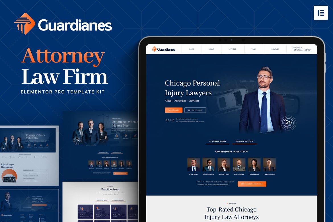 Download Guardianes - Attorney Law Firm Elementor Pro Template Kit