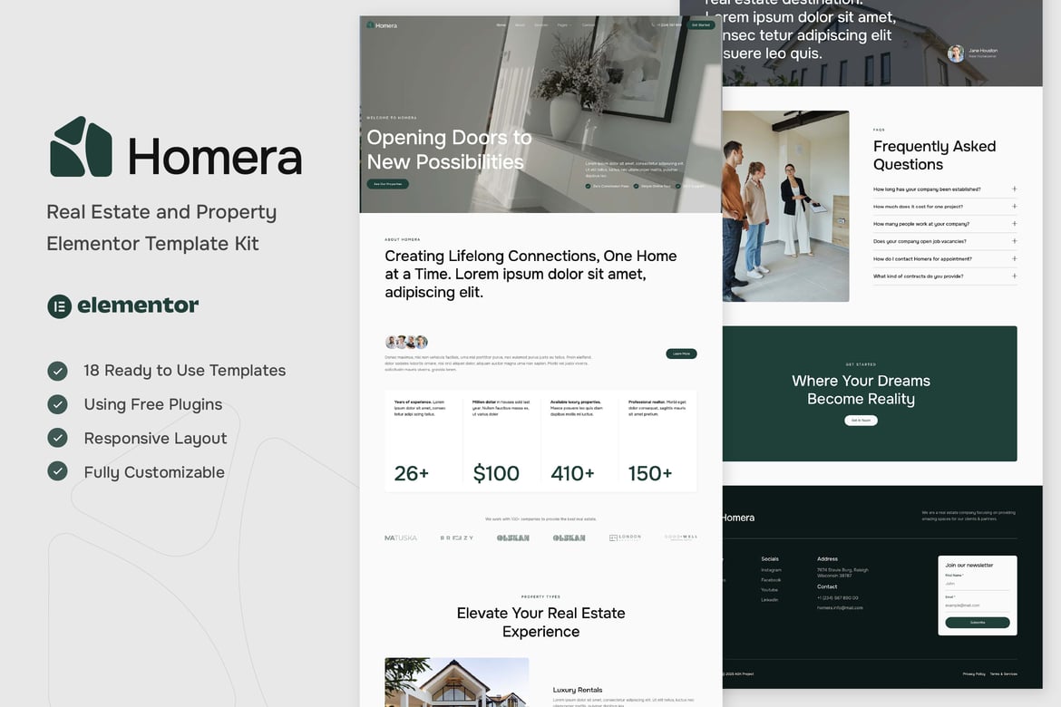 Download Homera - Real Estate & Property Elementor Template Kit