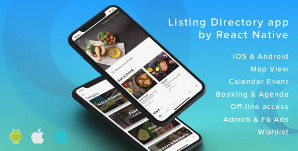 Download ListApp - Listing Directory mobile app by React Native (Expo version)