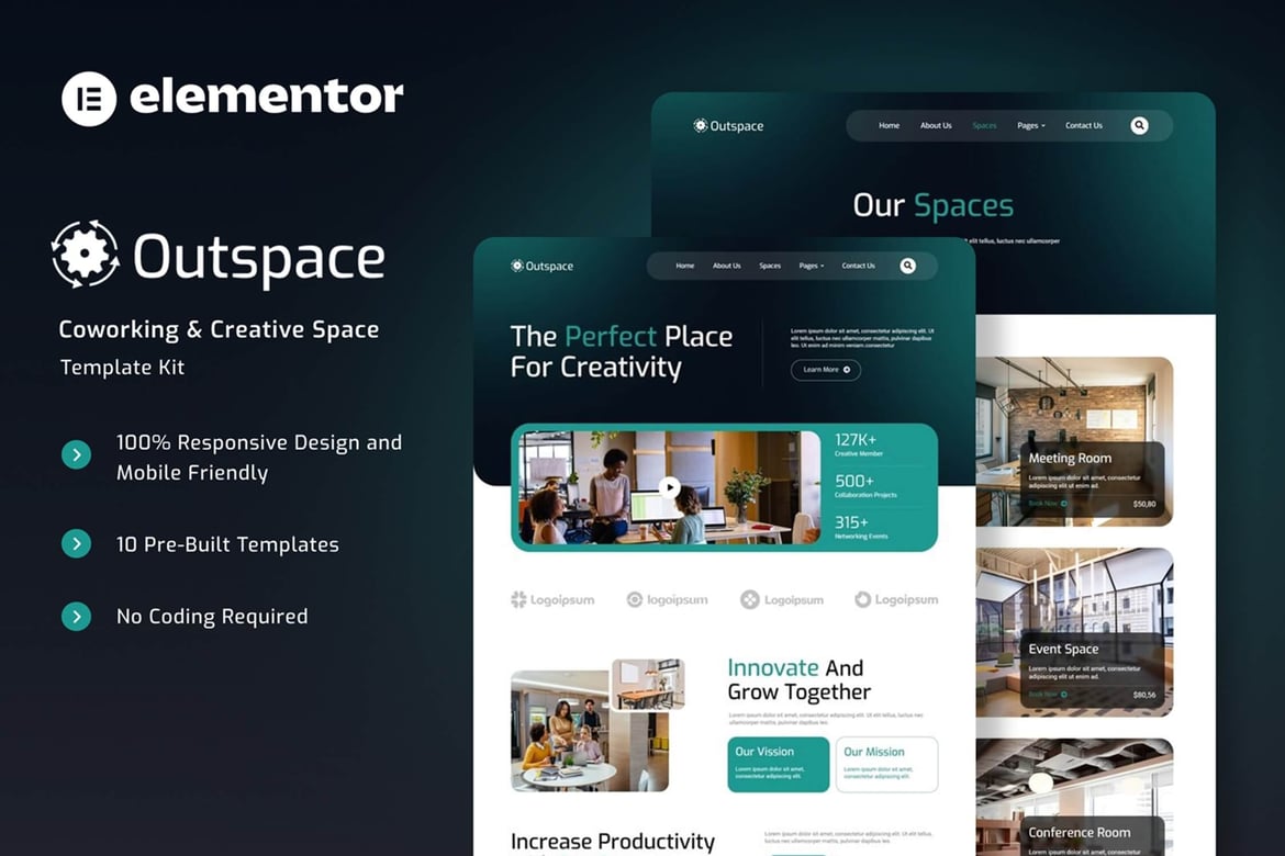 Download Outspace - Coworking & Creative Space Elementor Template Kit