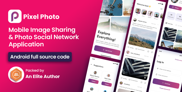 Download PixelPhoto Android- Mobile Image Sharing & Photo Social Network Application