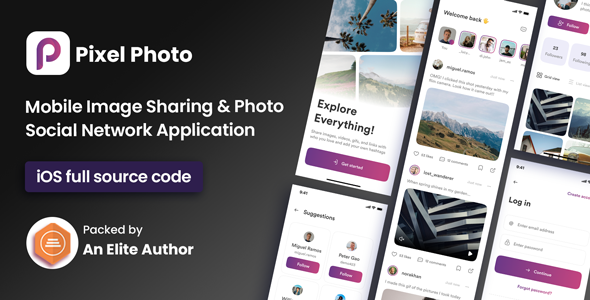 Download PixelPhoto IOS - Mobile Image Sharing & Photo Social Network