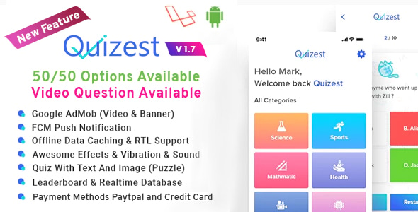 Download Quizest - Complete Quiz Solutions With Android App And Interactive Admin Panel