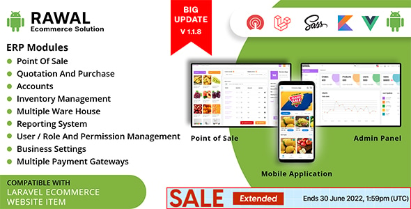 Download Rawal – Android & Laravel Ecommerce Solution with POS for Single & Multiple Location Business Brand