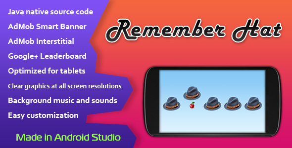 Download Remember Hat Game with AdMob and Leaderboard