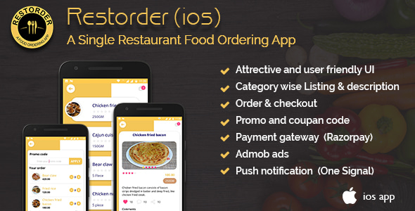 Download Restorder (iOS) - A single restaurant food ordering app.