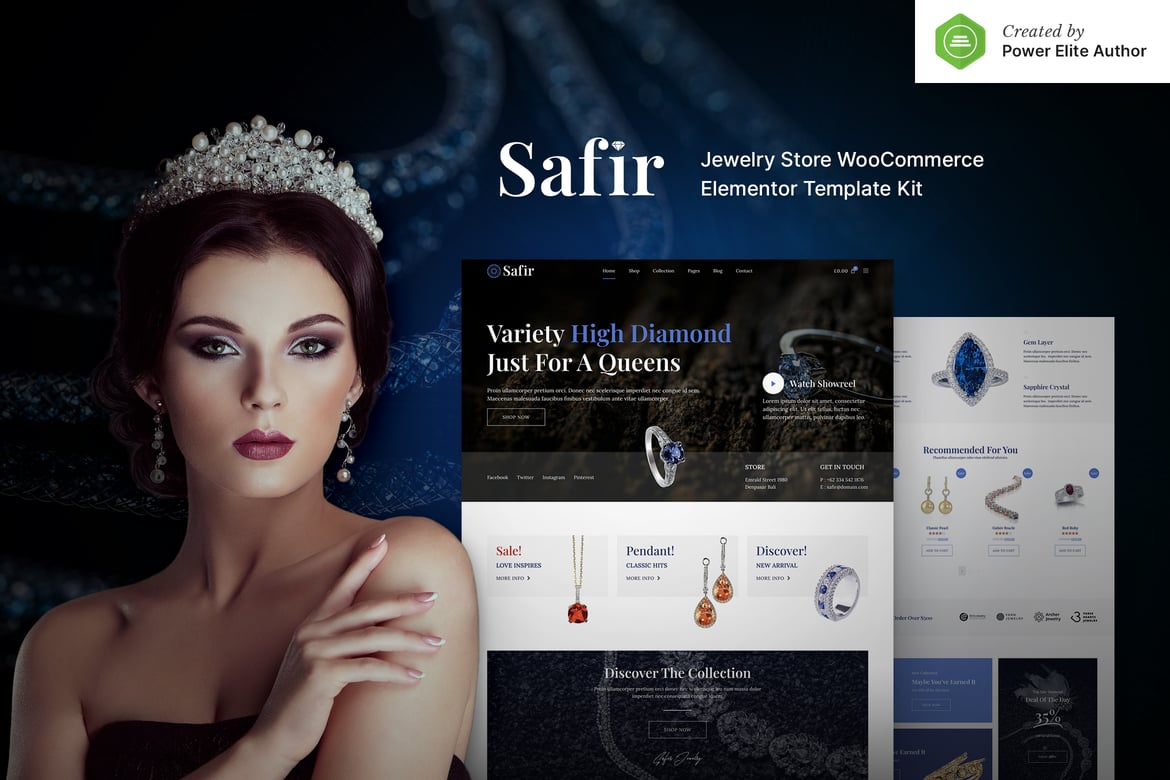 Download Safir – Jewelry Store WooCommerce Elementor Pro Template Kit