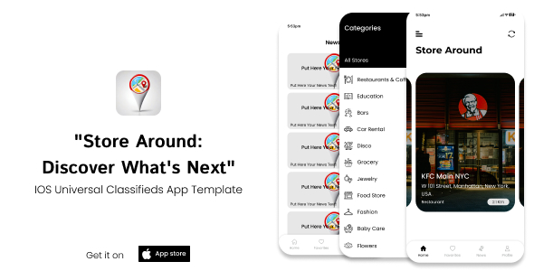 Download StoresAround | iOS Universal Store Finder App Template (Swift)