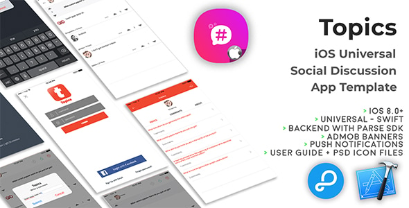 Download Topics | iOS Universal Social Discussion App Template (Swift)