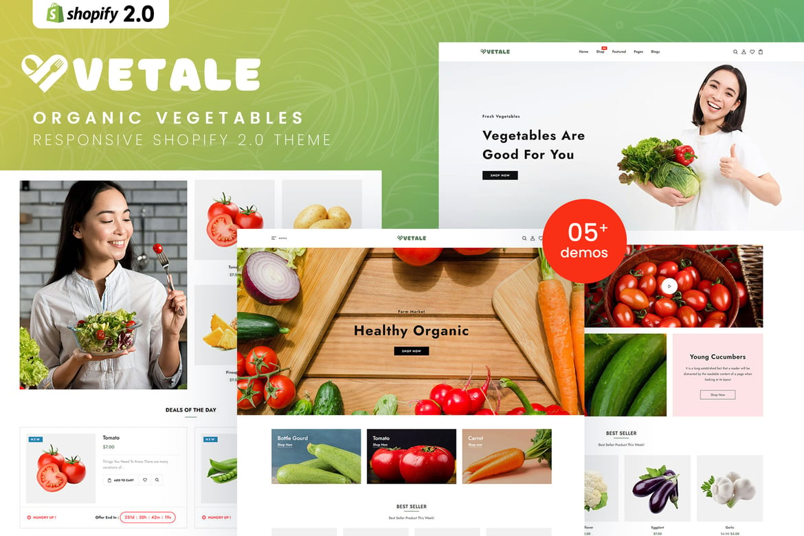 Download Vetale - Organic Vegetables Shopify 2.0 Theme