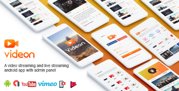 Download Videon - A video streaming android app with admin panel