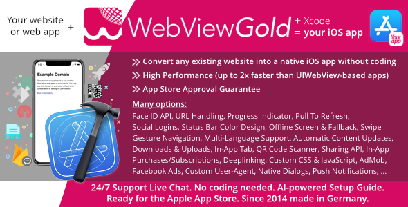 Download WebViewGold for iOS | Convert website to iOS app | No Code, Push, URL Handling & much more!