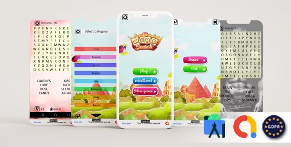 Download Word Search  (Admob + GDPR + Android Studio)