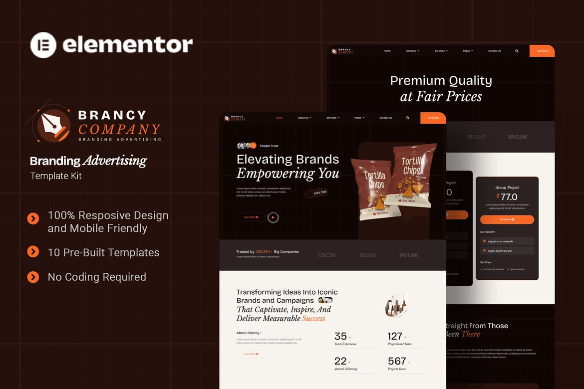 Download Brancy - Branding Advertising Elementor Template Kit