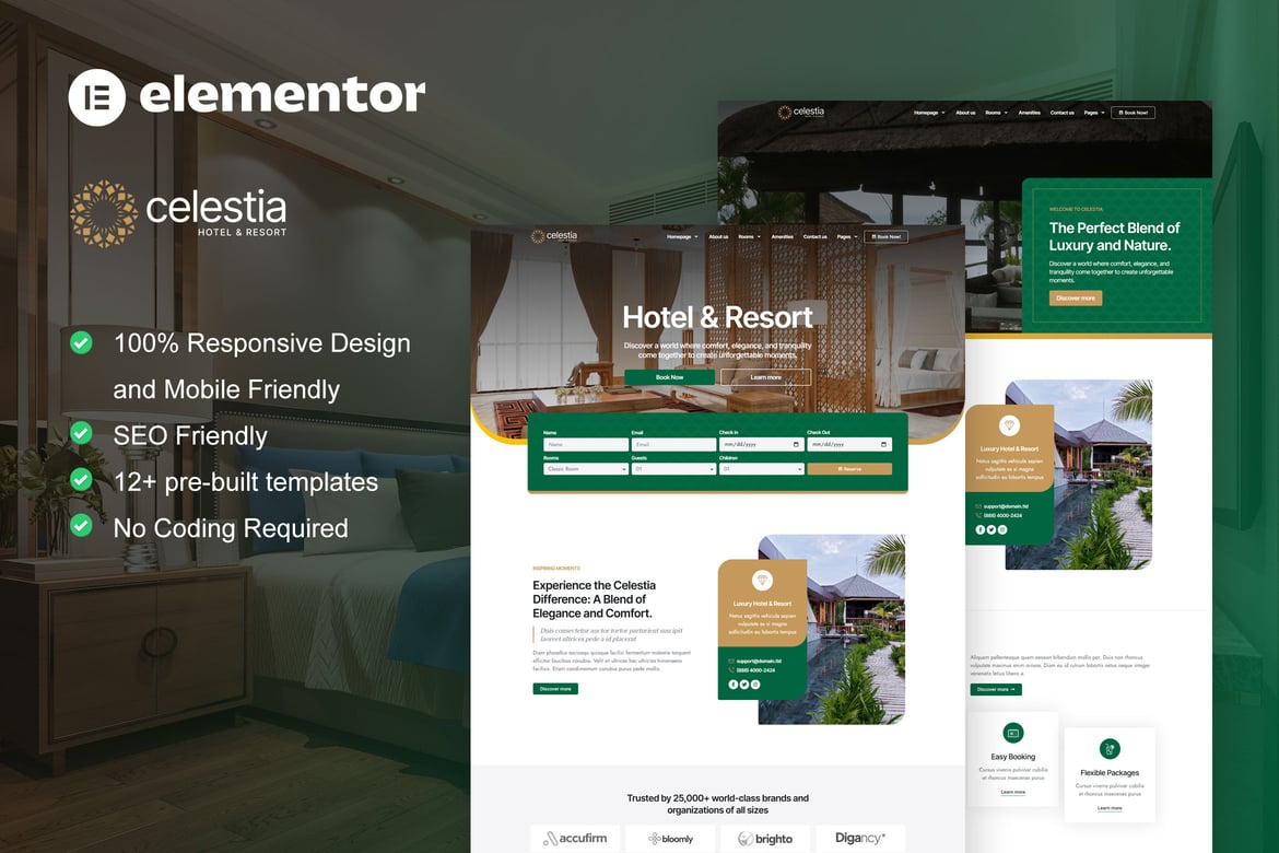 Download Calestia - Hotel & Resort Elementor Template Kit