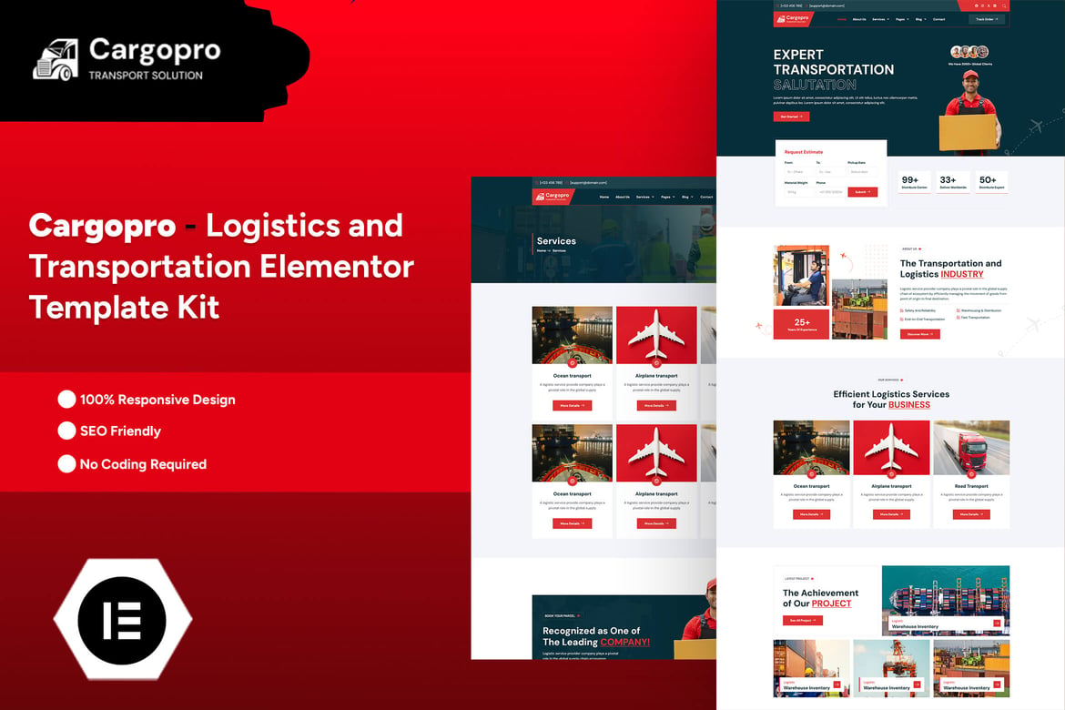 Download Cargopro - Logistics & Transportation Elementor Pro Template Kit