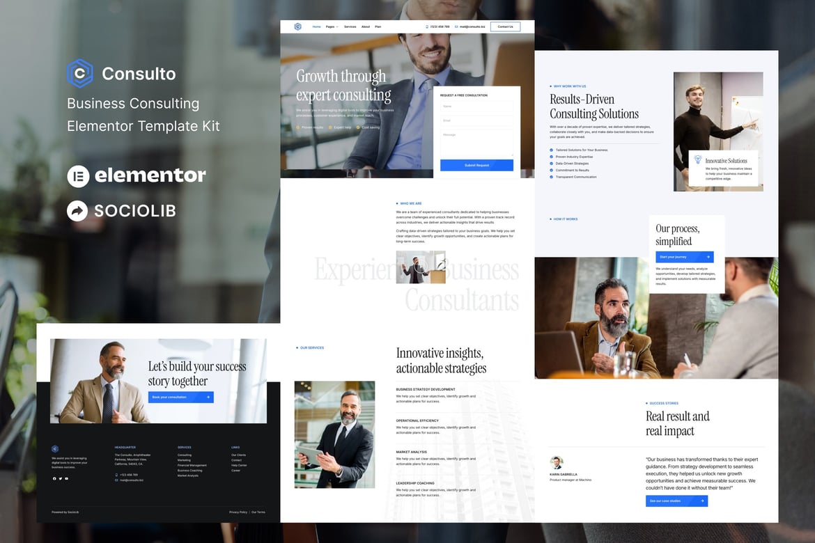 Download Consulto - Business Consulting & Coaching Elementor Template Kit