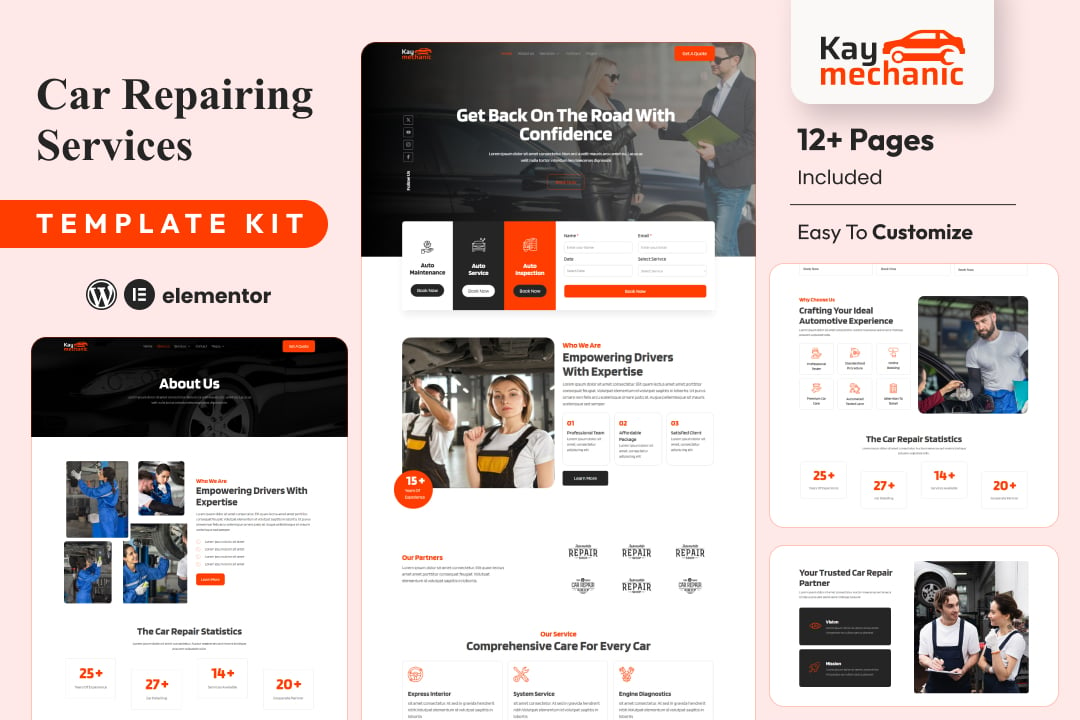 Download Kaymechanic – Car Repair & Auto Service Elementor Template Kit