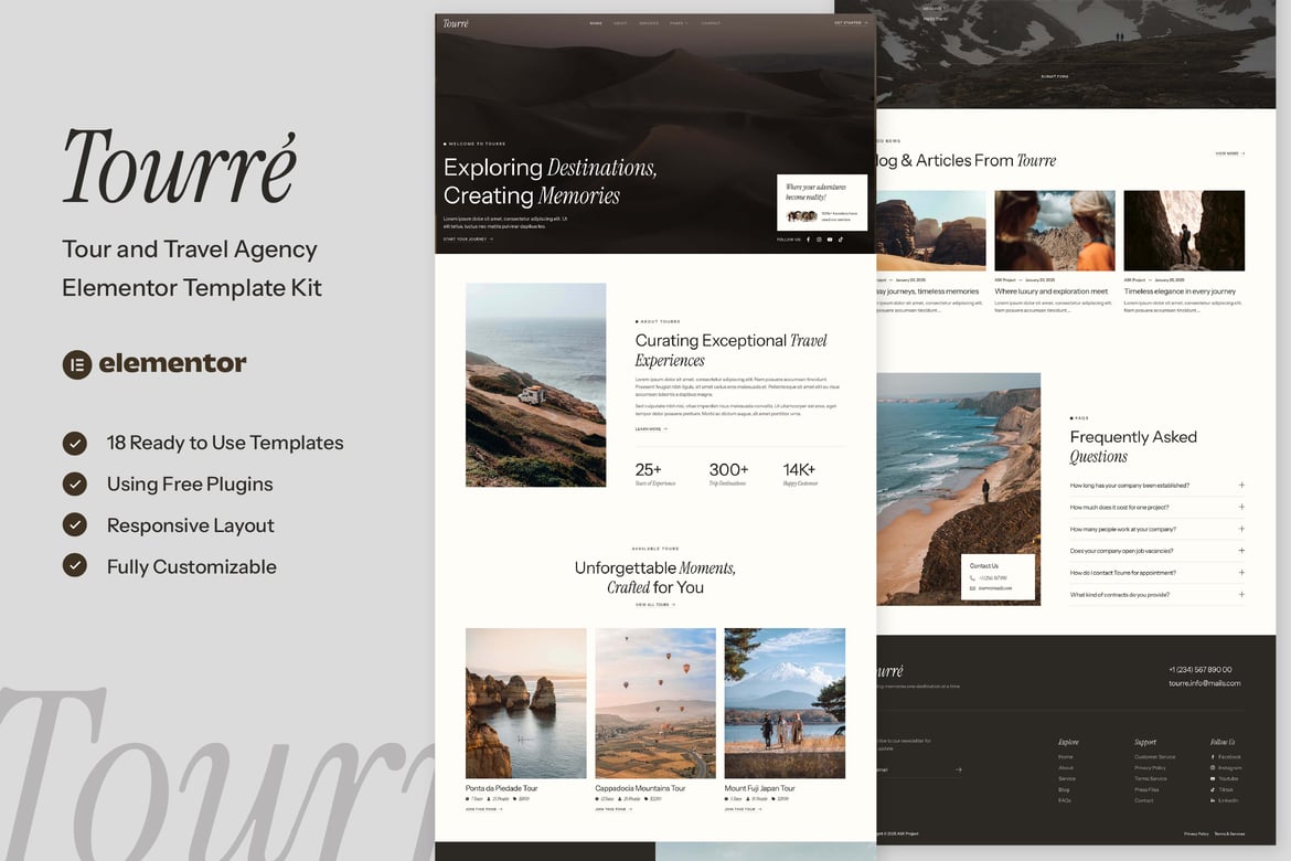 Download Tourre - Travel & Tour Agency Elementor Template Kit