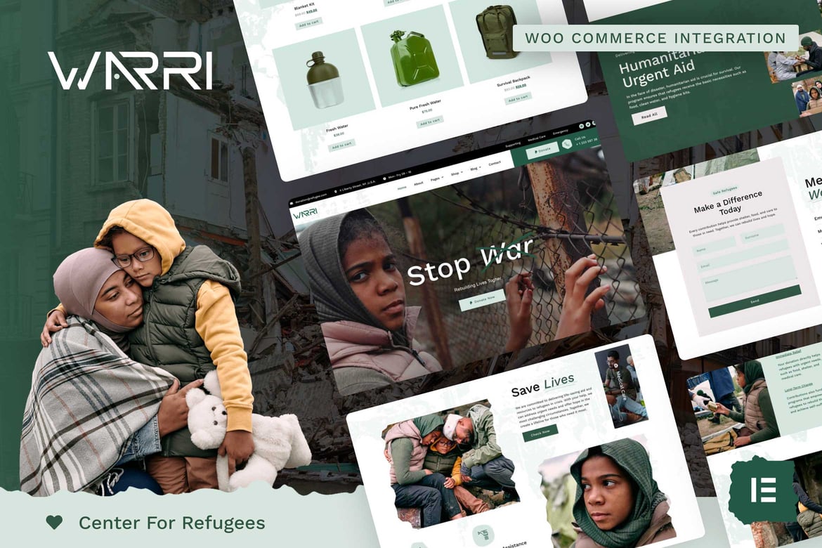 Download Warri - Refugee Center Elementor Pro Template Kit